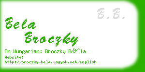 bela broczky business card